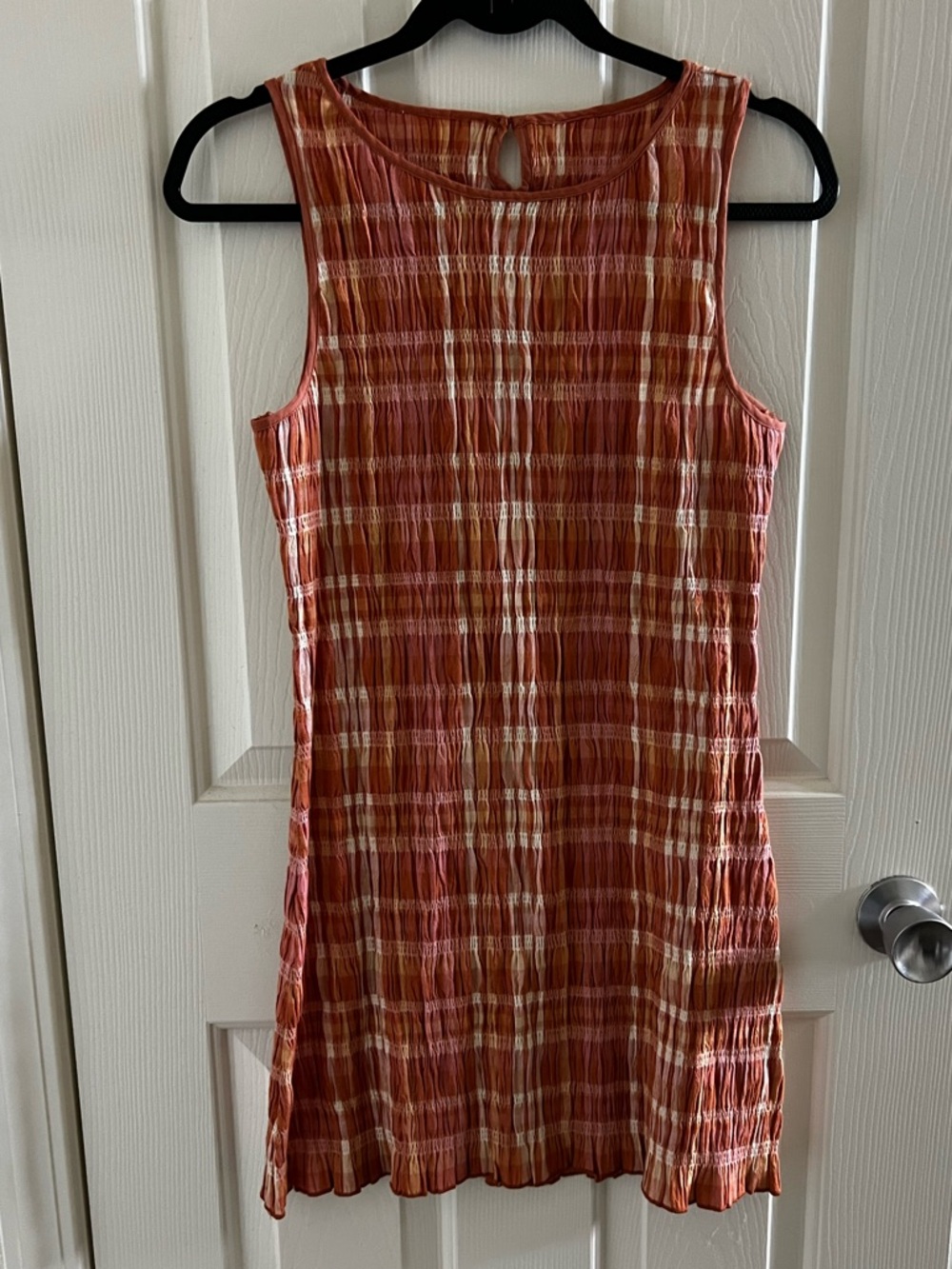 Billabong Rust and Cream Sleeveless Plaid Mini Dress